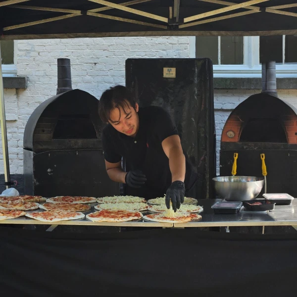 Pizza op een straatfeest