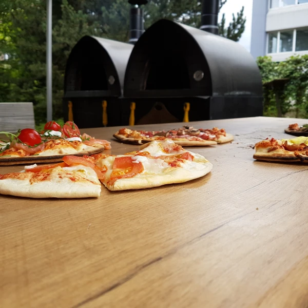 Pizza op een doopfeest