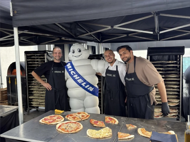 Pizza op een bedrijfsfeest